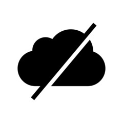 cloud disable icon on white background	
