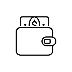 Money wallet icon vector graphic
