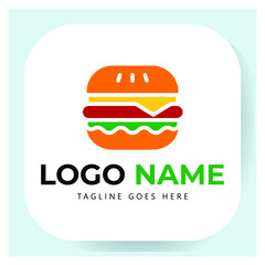 burger food logo template illustration vector graphic