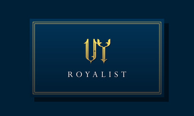 Royal vintage intial letter VY logo.