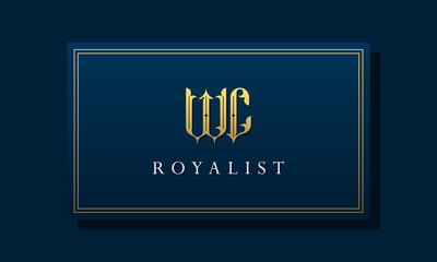 Royal vintage intial letter WB logo.