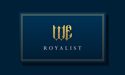 Royal vintage intial letter WC logo.