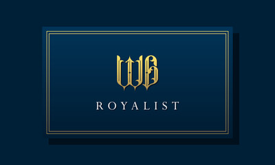 Royal vintage intial letter WG logo.