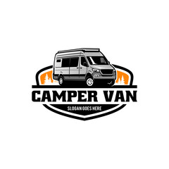 RV camper van vehicle isolated logo vector © winana