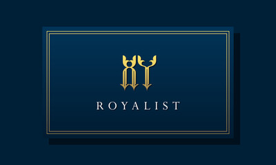 Royal vintage intial letter XY logo.