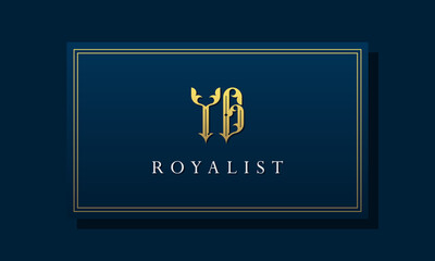 Royal vintage intial letter YG logo.