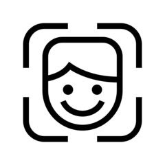 face id icon on white background	
