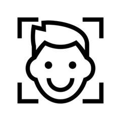 face id icon on white background	
