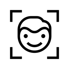 face id icon on white background	
