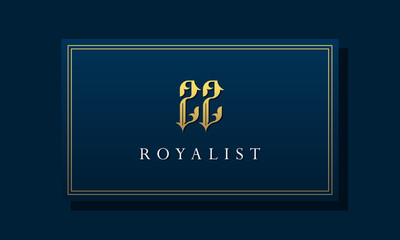 Royal vintage intial letter ZZ logo.