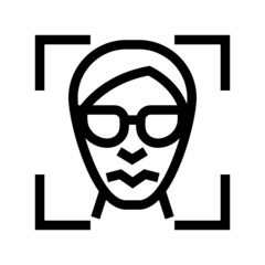 face id icon on white background	
