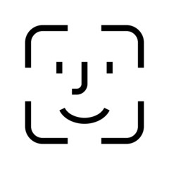 face id icon on white background	
