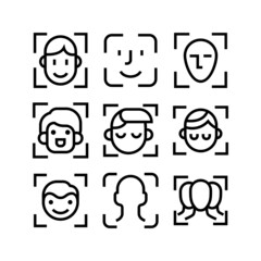 face id set icon on white background	
