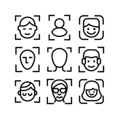 face id set icon on white background	
