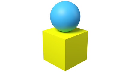 Preposition The Ball Is On The Box 3D Rendering. A preposition of place is a preposition which is used to refer to a place where something or someone is located.