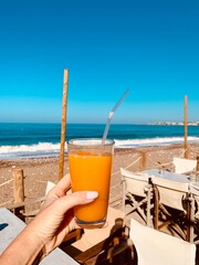 cocktail on the beach orange juice 