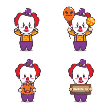 Cute cartoon clown character illustration