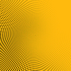 Yellow polka dot pop art halftone pattern