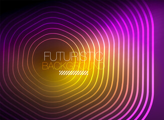 Neon color square shape lines abstract background. Shiny magic energy and motion concept, vector abstract wallpaper background