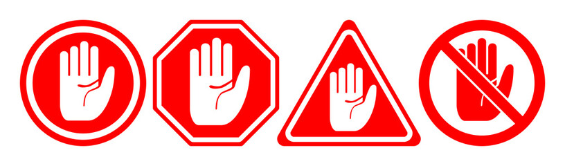 Obraz premium road signs with hand on white background. Vector illustration