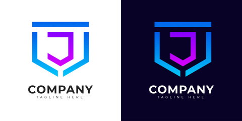 Initial letter j logo vector design template. Modern gradient style j logo design.