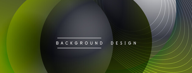 Gradient circles with shadows. Vector techno abstract background. Modern overlapping forms wallpaper background, design template