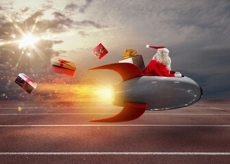 Santa claus competition for the fastest possible delivery of gifts