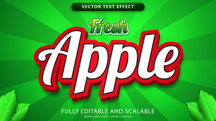 fresh apple text effect editable eps file