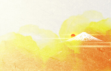 富士山（朝焼け　夕焼け　雲）アブストラクト 