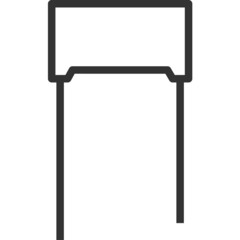 Polycarbonete capacitor outline icon,  electronic and circuit part accessories in main board