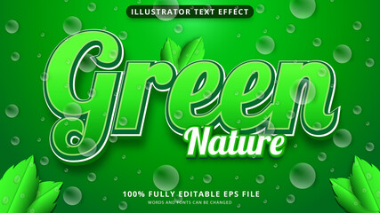 natural green text effect editable eps file