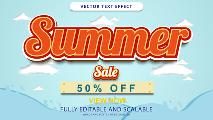 summer sale text effect editable eps file