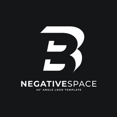 B Letter Logo Negative Space