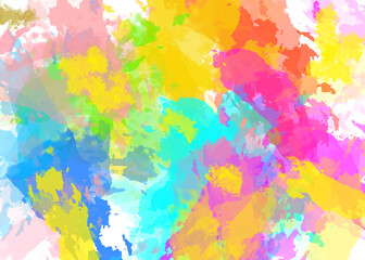 Obraz na płótnie Canvas Mixed colors watercolor illustration painting brush strokes