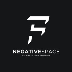 F Letter Logo Negative Space