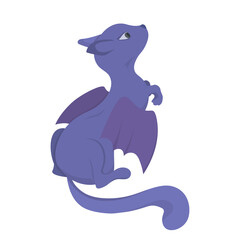 Wonder bird, purple dragon, nonexistent animals, little dragon, baby, cute, kind, purple, big wings