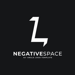 L Letter Logo Negative Space