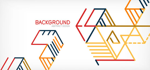 Abstract background. Color lines on white background. Linear abstract composition. Techno or business concept for wallpaper, banner, background, landing page