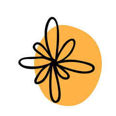 Snowflake doodle graphic hand drawn set. Black on white.