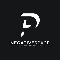 P Letter Logo Negative Space
