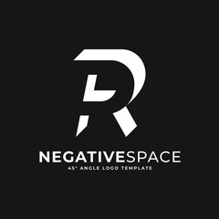 R Letter Logo Negative Space