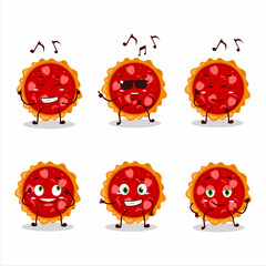 Fototapeta premium An image of strawberry tart dancer cartoon character enjoying the music
