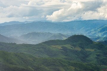 Natural scenery overlooking the beautiful mountains and trees of Thailand.