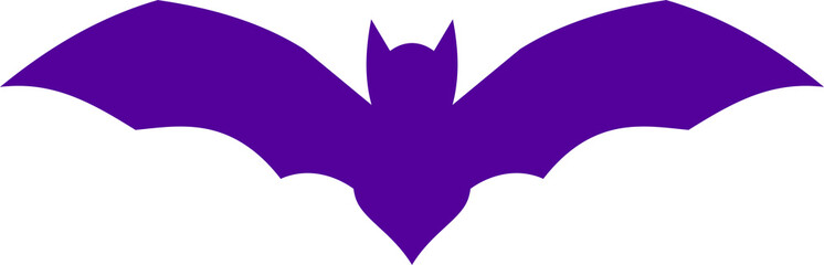 Halloween Flying bat silhouette. Flat vector illustration.