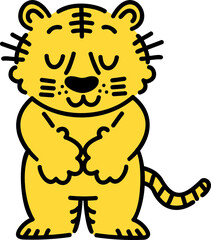 お辞儀するトラのイラスト