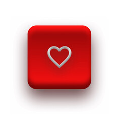 Icon Heart 3D, Neumorphism. for design presentation or application design