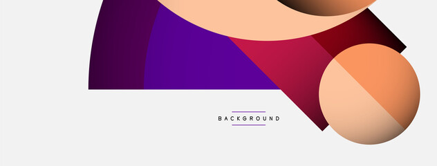 Geometric abstract background. Round shapes, circles, lines composition for wallpaper banner background or landing page