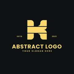 K Letter Logo Luxurious Geometric Block