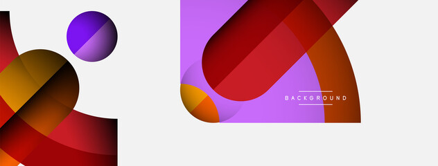 Trendy shapes, color minimal design composition, lines and shadows for wallpaper banner background or landing page