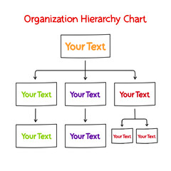Blank Organization Hierarchy Chart mind map, business concept for presentations and reports